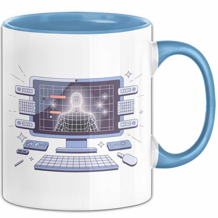 3D Modellierer Tasse Geschenk Lustige Geschenkidee Spruch Für Digitale Bildhauer Blau Trendation