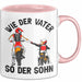 Vater Sohn Tasse Geschenk Lustige Geschenkidee Spruch Dirt-Bike Biker Rosa Trendation
