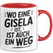 Gisela Tasse Geschenk Wo Eine Gisela Ist Ist Auch Ein Weg Geschenkidee Becher mit Name Rot Trendation