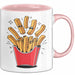 Fast Food Fan Tasse Geschenkidee Burger und Pommes Liebhaber Rosa Trendation