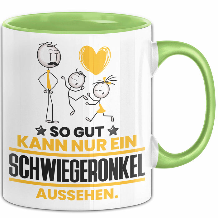 Schwiegeronkel Geschenk Tasse So Gut Kann Nur Ein Schwiegeronkel Aussehen Geschenkidee Kaffee-Becher Grün Trendation