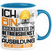Eisenbahner im Betriebsdienst Ausbildung Tasse Geschenk Ich Bin Eisenbahner im Betriebsdienst In Der Ausbildung Ich Darf Das Geschenkidee Spruch Blau Trendation
