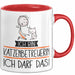 Geschenk für Katzenbetreuerin Tasse Lustige Geschenkidee Geburtstag Ich Bin Katzenbetreuerin Ich Darf Das Rot Trendation