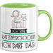 Geschenk für Katzenpsychologin Tasse Lustige Geschenkidee Geburtstag Ich Bin Katzenpsychologin Ich Darf Das Grün Trendation