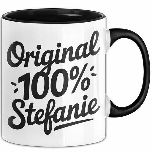 Stefanie Tasse Geschenk Original 100% Stefanie Geschenkidee Geburtstag Schwarz Trendation