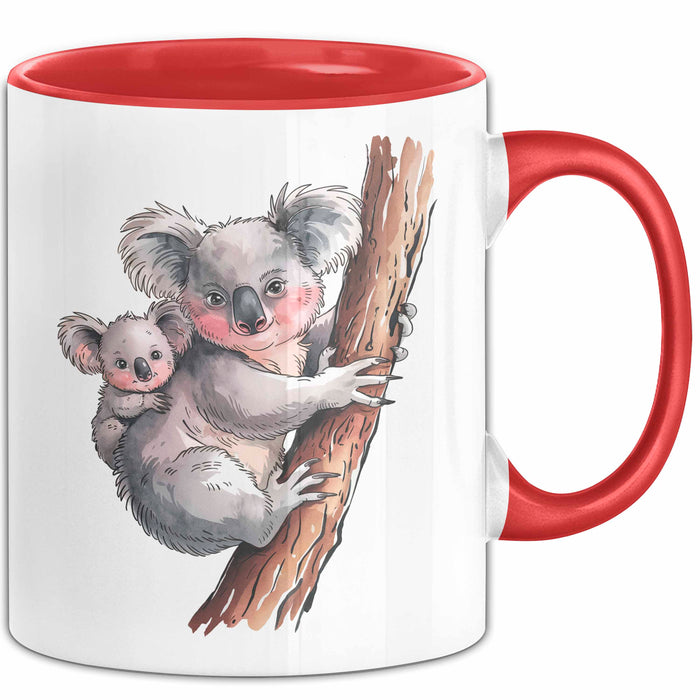Koala Tierliebhaber Tasse Geschenk Lustige Geschenkidee Spruch Rot Trendation