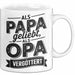 Papa Vatertag Tasse Becher Geschenk Lustige Geschenkidee Spruch Als Papa Geliebt Als Opa Vergöttert Weiß Trendation