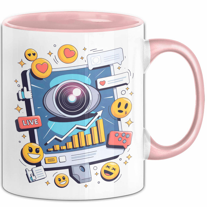 Live Streamer Tasse Geschenk Lustige Geschenkidee Spruch Für Online Kreative Rosa Trendation