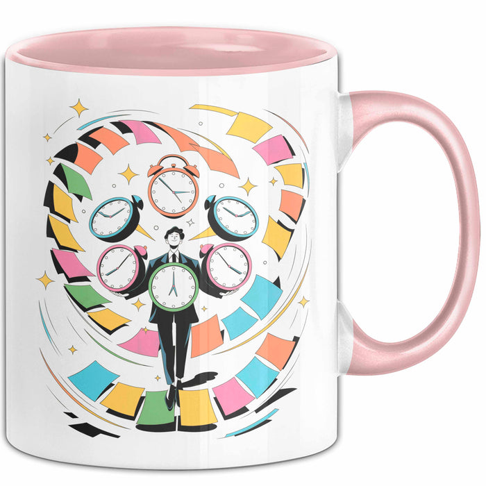 Projektmanager Tasse Geschenk Lustige Geschenkidee Spruch Für Deadline Jongleure Rosa Trendation