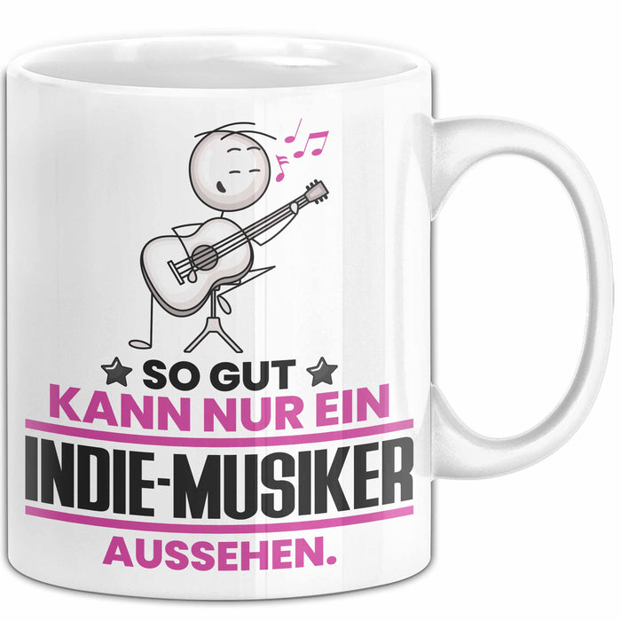 Indie-Musiker Geschenk Tasse So Gut Kann Nur Ein Indie-Musiker Aussehen Geschenkidee Kaffee-Becher Weiß Trendation