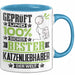Katzenliebhaber Geschenk Lustiger Spruch für Katzenliebhaber Geschenkidee Bester Katzenliebhaber Der Welt Blau Trendation