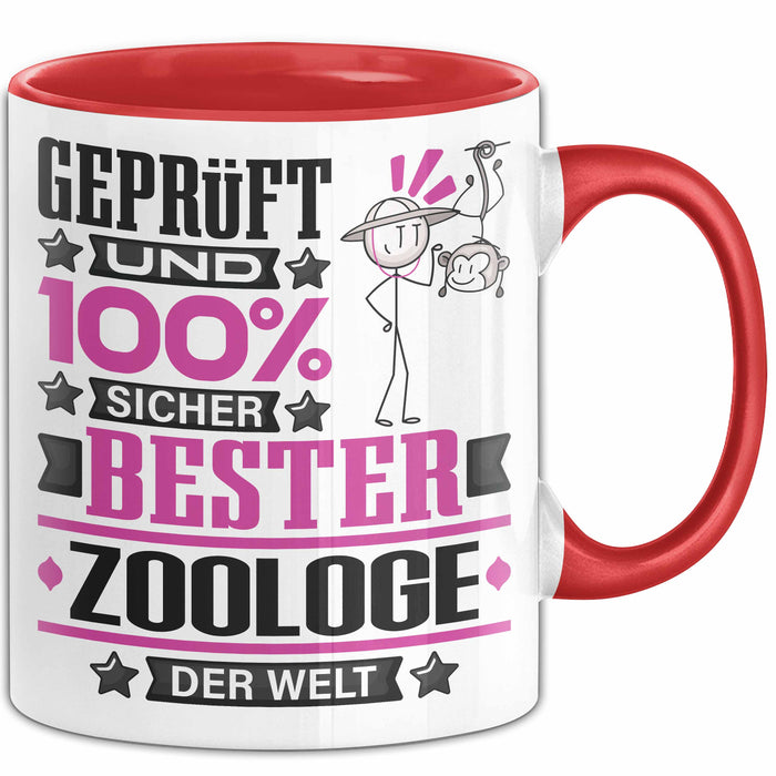 Zoologe Geschenk Lustiger Spruch für Zoologe Geschenkidee Bester Zoologe Der Welt Rot Trendation