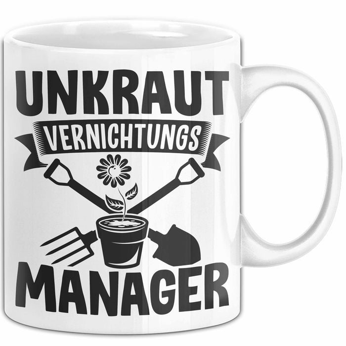 Gärtner Tasse Geschenk Unkraut Vernichtungsmanager Weiß Trendation