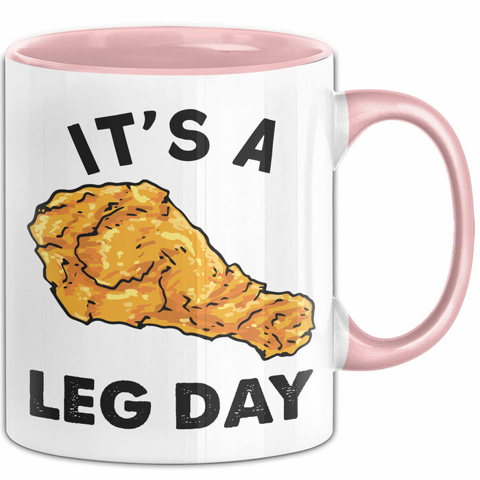 Its A Leg Day Gym Tasse Geschenk Chicken Wing Beine Trainieren Gym Becher Rosa Trendation