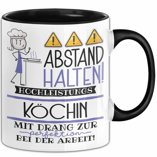 Köchin Tasse Geschenk Lustig Abstand Halten Hochleistungs-Köchin Mit Drang Zur Perfektion Bei Der Arbeit Trendation