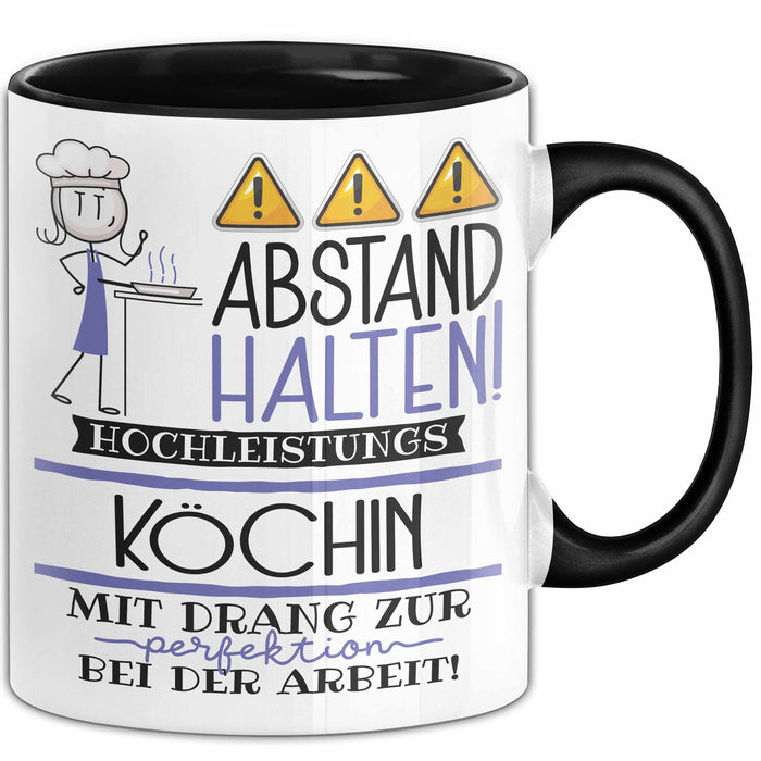 Köchin Tasse Geschenk Lustig Abstand Halten Hochleistungs-Köchin Mit Drang Zur Perfektion Bei Der Arbeit Trendation