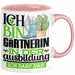Gärtnerin Ausbildung Start Geschenk Tasse Ich Bin Gärtnerin In Der Ausbildung Ich Darf Das Kaffee-Becher Geschenkidee Rosa Trendation