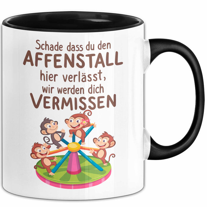 Büro Arbeit Kollege Tasse Geschenk Lustige Geschenkidee Spruch Schade Dass Du Den Affenstall Hier Verlässt Trendation