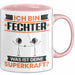 Fechter Tasse Geschenk für Fechter Geburtstag Lustiger Spruch Kaffee-Becher Was Ist Deine Superkraft Rosa Trendation