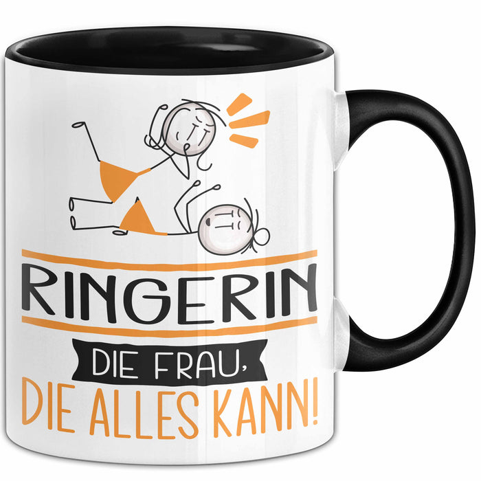 Ringerin Geschenk Tasse Becher Die Frau Die Allen Kann Geschenkidee für eine Ringerin Lustig Trendation