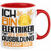 Elektriker Ausbildung Tasse Geschenk Ich Bin Elektriker In Der Ausbildung Ich Darf Das Geschenkidee Spruch Rot Trendation