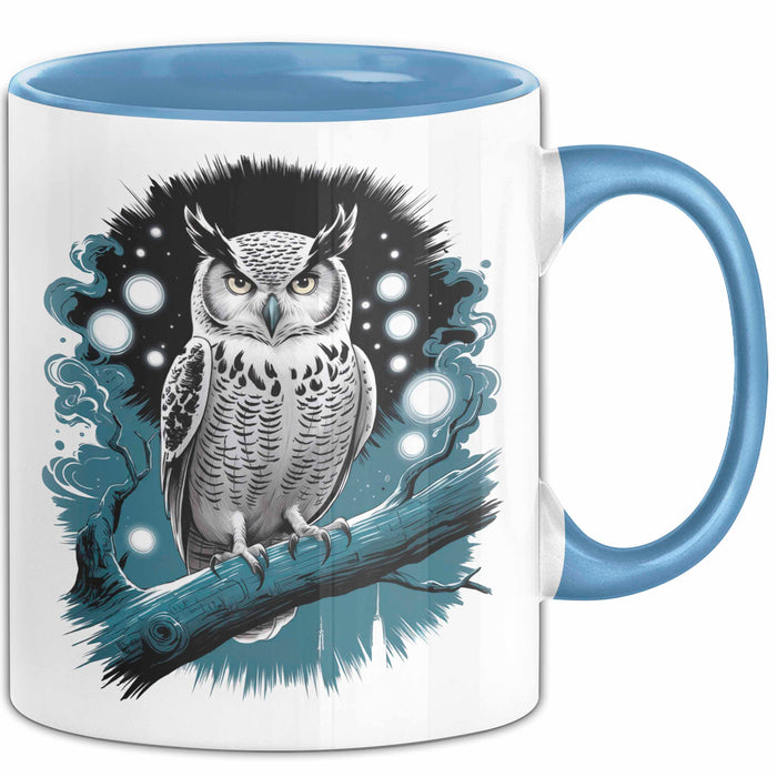 Eule Tierliebhaber Tasse Geschenk Lustige Geschenkidee Spruch Blau Trendation