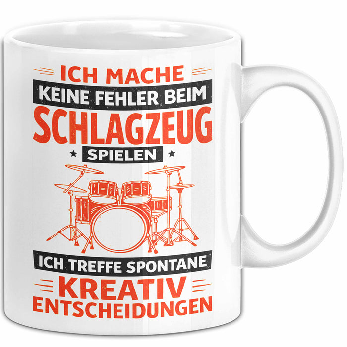 Schlagzeugspieler Schlagzeuger Schlagzeug Tasse Geschenk Lustige Geschenkidee Spruch Ich Mache Keine Fehler Beim Schlagzeug Spielen Weiß Trendation