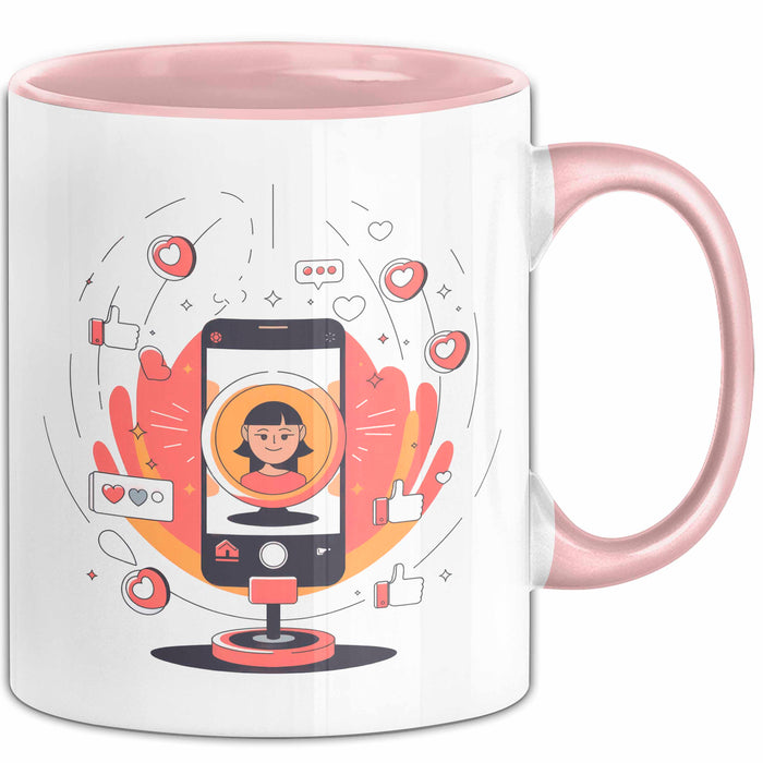 Influencer Tasse Geschenk Lustige Geschenkidee Spruch Für Trend Setter Rosa Trendation