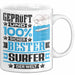Surfer Geschenk Lustiger Spruch für Surfer Geschenkidee Bester Surfer Der Welt Weiß Trendation