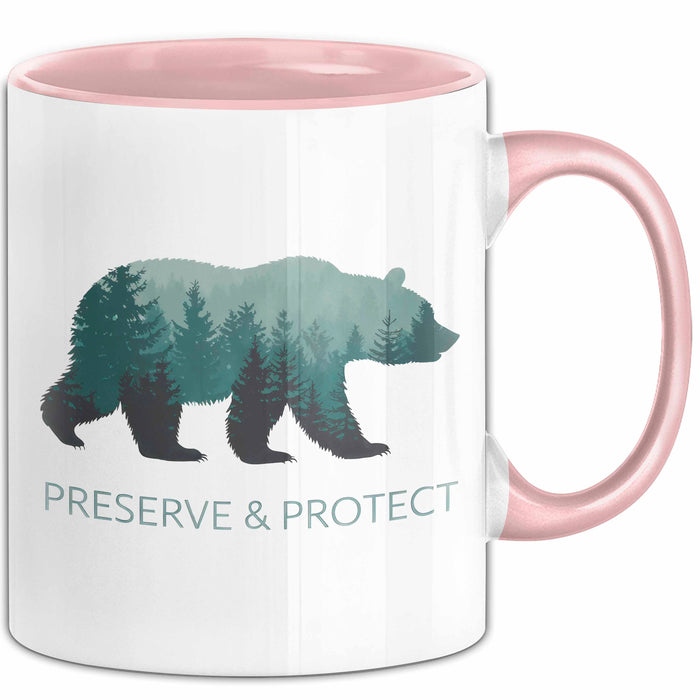 Wildtierschutz Tasse Geschenk Lustige Geschenkidee Spruch Bewahren und Schützen Rosa Trendation