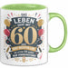 60. Geburtstag Tasse Geschenkidee Das Leben Beginnt Mit 60 Grün Trendation