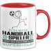 Handballspieler Geschenk Tasse Ich Bin Handballspieler Aber Sag Doch Einfach Superheld Lustige Geschenkdiee für Handballspieler Kaffee-Becher Rot Trendation