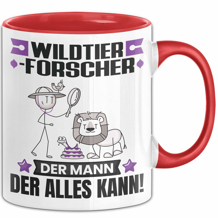 Wildtierforscher Tasse Geschenk für Wildtierforscher Der Mann Der Alles Kann Geschenkidee zum Geburtstag Rot Trendation