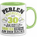 Perlenhochzeit Tasse Geschenk 30 Jahre Verheirtatet Geschenkidee Ehemann Ehefrau 30Er Jubuläum Becher Grün Trendation