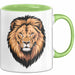 Löwe Sternzeichen Löwe Tasse Geschenk Lustige Geschenkidee Spruch Grün Trendation