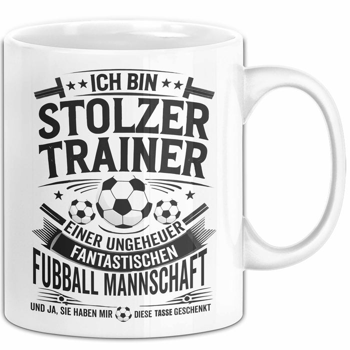 Fußballtrainer Tasse Geschenk Lustige Geschenkidee Spruch Stolzer Trainer Weiß Trendation
