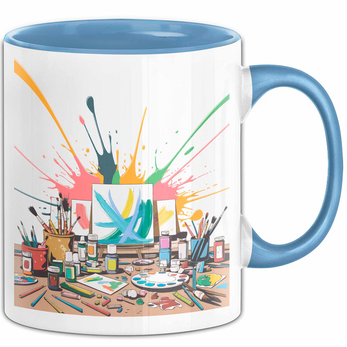 Kunststudent Tasse Geschenk Lustige Geschenkidee Spruch Für Kreative Seelen Blau Trendation