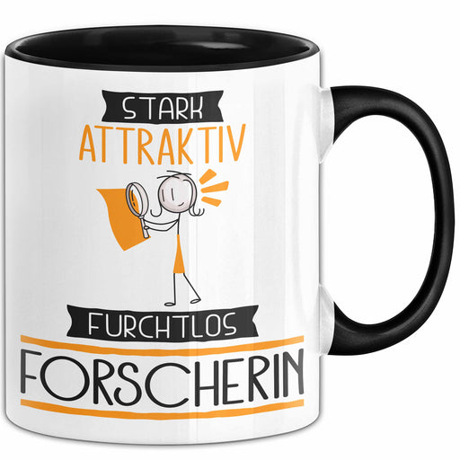 Forscherin Tasse Geschenk Becher Stark Attraktiv Furchtlos Forscherin Lustige Geschenkidee Trendation