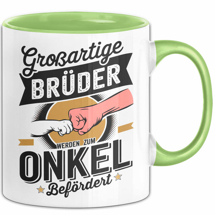 Onkel Sarkastisch Sarkasmus Tasse Geschenk Lustige Geschenkidee Spruch Großartige Brüder Werden Zum Onkel Befördert Grün Trendation