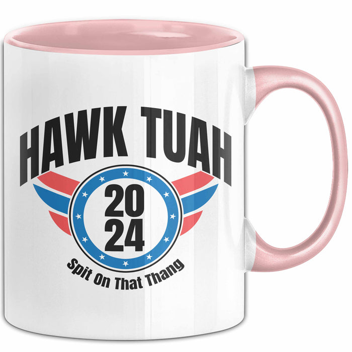 Hawk Tuah Spit On That Thang Tasse Geschenk Meme Virales Video Geschenkidee Lustig Rosa Trendation