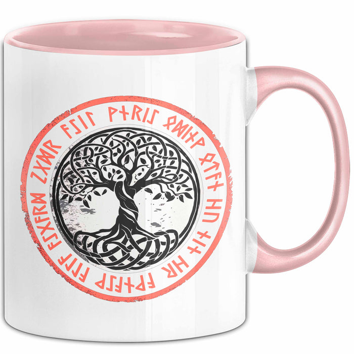 Keltischer Baum des Lebens Tasse Geschenk Geschenkidee Rosa Trendation