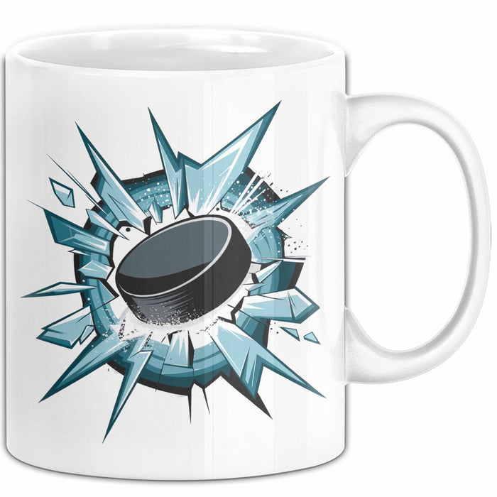 Eishockey Fan Tasse Geschenkidee für Wintersportliebhaber Weiß Trendation