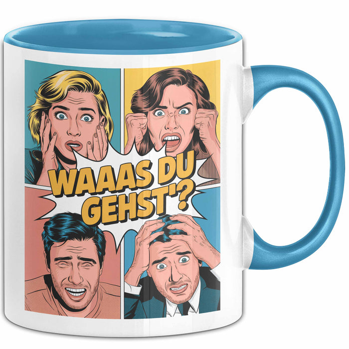 Büroarbeit Kollege Abschied Tasse Geschenk Lustige Geschenkidee Spruch Du Gehst Blau Trendation