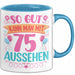 75er Geburtstag Tasse Geschenk Frauen So Gut Kann Man Mit 75 Aussehen Geschenkidee Geburtstag Blau Trendation