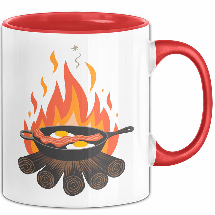 Camping Koch Tasse Geschenkidee für Outdoor Koch Liebhaber Rot Trendation