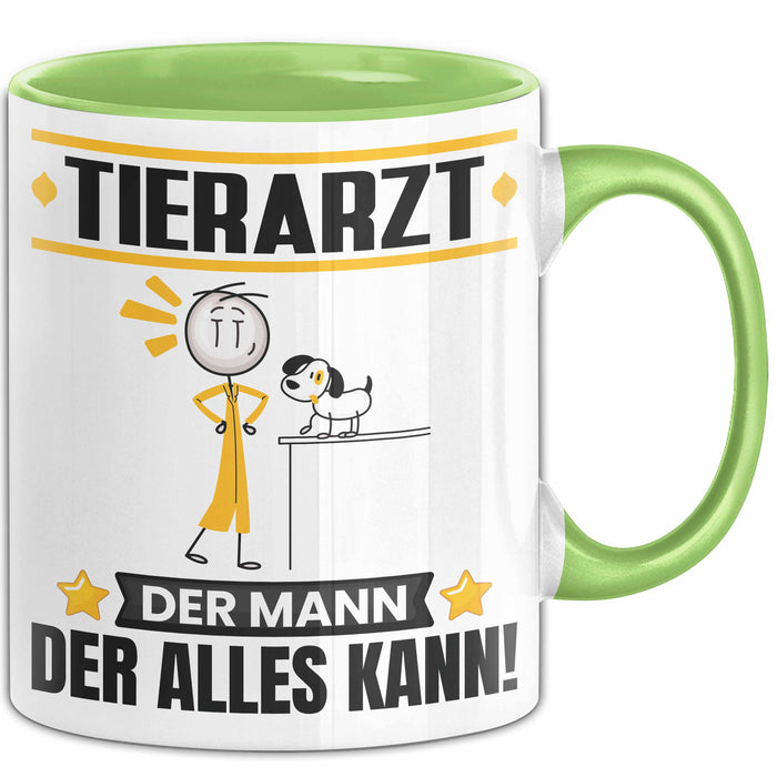 Tierarzt Tasse Geschenk für Tierarzt Der Mann Der Alles Kann Geschenkidee zum Geburtstag Grün Trendation