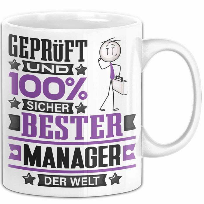 Manager Geschenk Lustiger Spruch für Manager Geschenkidee Bester Manager Der Welt Weiß Trendation