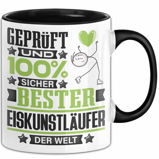 Eiskunstläufer Geschenk Lustiger Spruch für Eiskunstläufer Geschenkidee Bester Eiskunstläufer Der Welt Schwarz Trendation