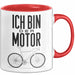 Radfahrer Fahrrad Tasse Geschenk Lustige Geschenkidee Spruch Ich Bin der Motor Rot Trendation