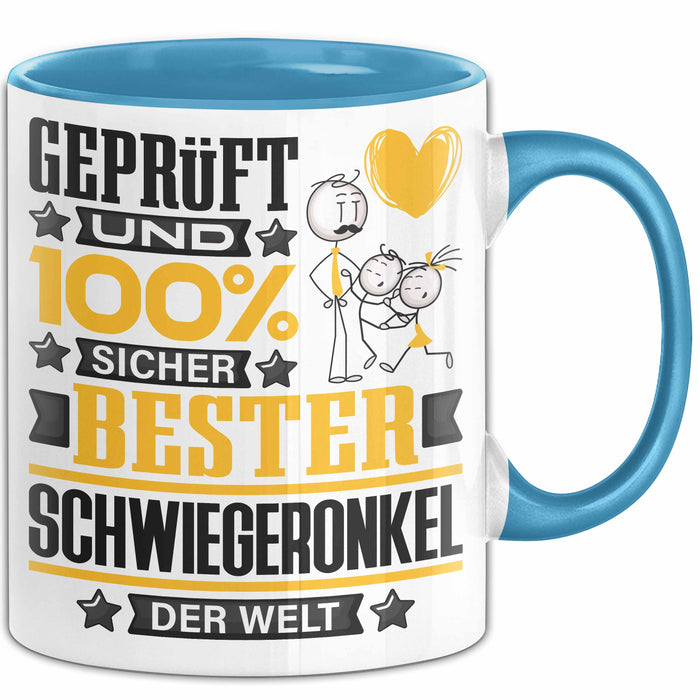 Schwiegeronkel Geschenk Lustiger Spruch für Schwiegeronkel Geschenkidee Bester Schwiegeronkel Der Welt Blau Trendation